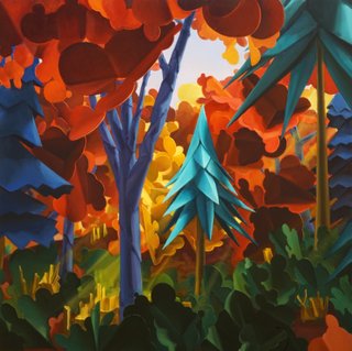 Luke Watson, Neck Of The Woods (1), Oil on panel, 30 by 30 inches, 2020.