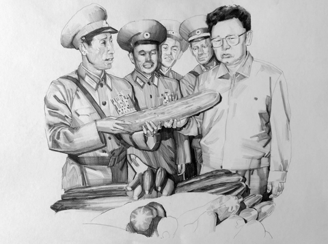 Steve Hampton, Inspection, 2021, Graphite on paper, 23 by 22 inches