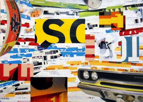 Mark Vinci, ACME School of driving, 2014, Billboard paper and paint, 60 by 48 inches,