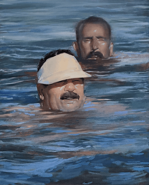 Steve Hampton, Bathers, 2020 oil on canvas, 30 by 24 inches.
